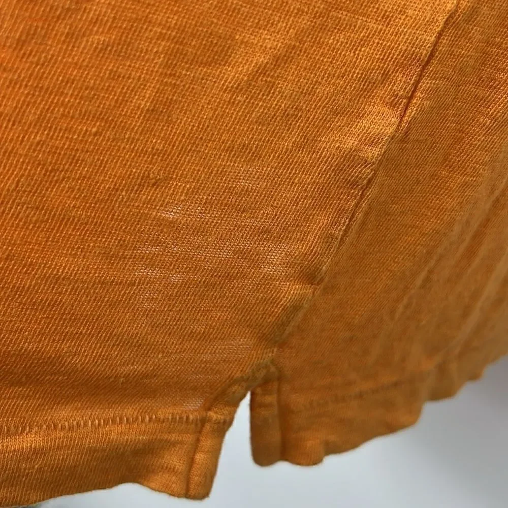 Banana Republic orange 100% linen short sleeve shirt